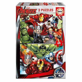 Set 2 pussel   The Avengers Super Heroes         48 Delar 28 x 20 cm  