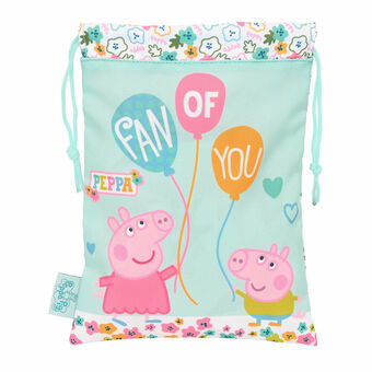 Skopåse med remmar Peppa Pig Cosy corner Multicolour Ljusblå 20 x 25 cm