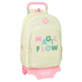 Skolväska med hjul Glow Lab Magic flow Beige 30 x 46 x 14 cm