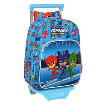 Skolväska med hjul PJ Masks Blå 26 x 34 x 11 cm