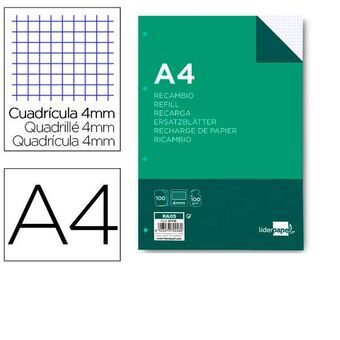 Reservdel Liderpapel RA05 Vit A4 100 Blad