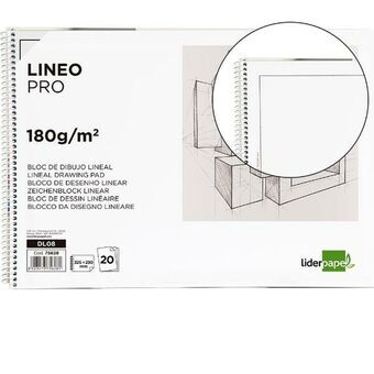 Ritblock Liderpapel DL08 Vit 20 Blad Papper Papp