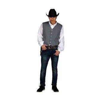 Maskeraddräkt vuxna My Other Me Grå Cowboy Storlek M/L Väst