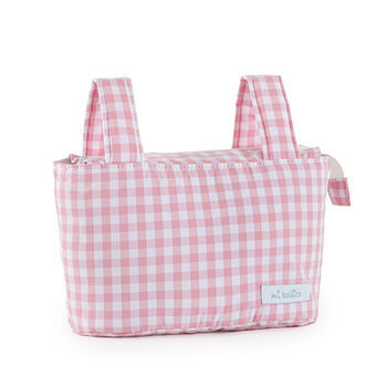 Organisatörväska för barnvagn Mi bollito Rosa Gingang 15 x 18 x 45 cm