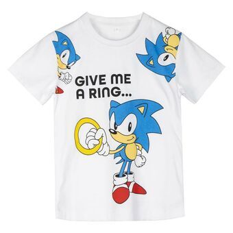 Barn T-shirt med kortärm Sonic Vit - 12 år