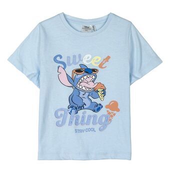 Barn T-shirt med kortärm Stitch Ljusblå