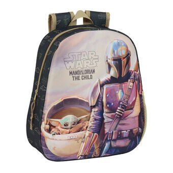 Barnryggsäck 3D The Mandalorian Svart Beige 27 x 33 x 10 cm