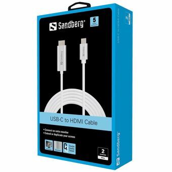 USB-C till HDMI Adapter Sandberg 136-21 Silvrig 2 m