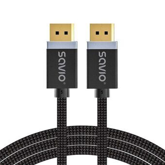 DisplayPort Kabel Savio CL-176 Svart 3 m