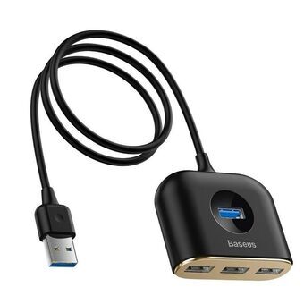 USB-HUB Baseus Square round 4-in-1 Svart