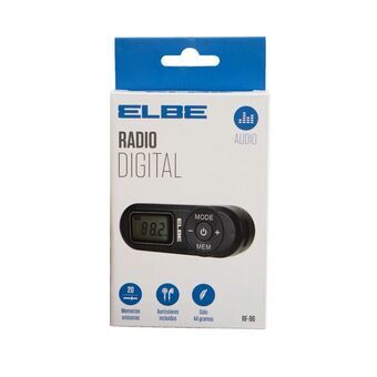 Bärbar Digitalradio ELBE RF-96 Svart FM