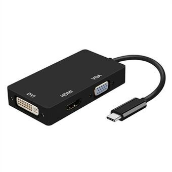 USB-C till VGA/HDMI/DVI Adapter Aisens A109-0343 Svart 15 cm