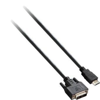 Kabel HDMI till DVI V7 V7E2HDMIDVID-02M Svart 2 m