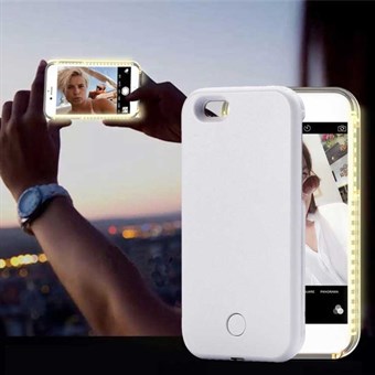 Selfie-fodral med LED-ljus för iPhone 6 / iPhone 6s - Vit