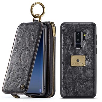 CaseMe Premium Läderplånbok med magnetiskt skal till Samsung Galaxy S9 Plus - Svart