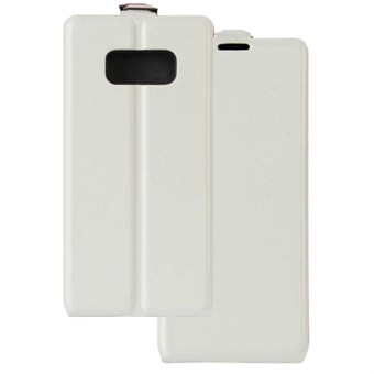 Vertical Flip Case i PU-läder och TPU för Samsung Galaxy S8 Plus - Vit 