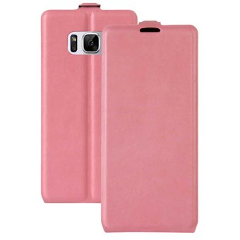 Vertical Flip Case i PU-läder och TPU för Samsung Galaxy S8 Plus - Rosa