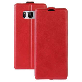 Vertical Flip Case i PU-läder och TPU för Samsung Galaxy S8 Plus - Röd