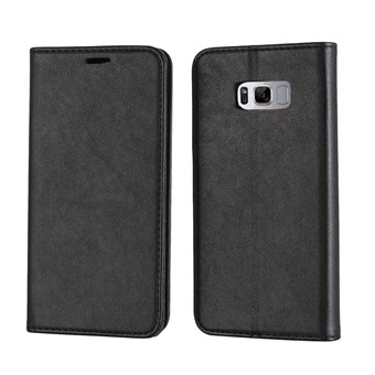 Skin Magnetic Case i PU-läder och TPU för Samsung Galaxy S8 Plus - Svart