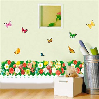 TipTop Wallstickers (färgglad blomma & fjäril)