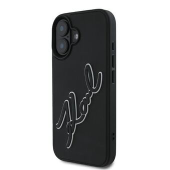 Karl Lagerfeld KLHCP16S3DRKSDLK iPhone 16 6.1" svart/black hårdskal 3D gummisignatur