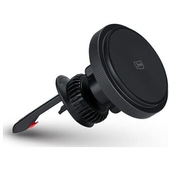 3MK Car MagCharger hållare med induktiv laddning 15W för ventilationsgallret svart/black