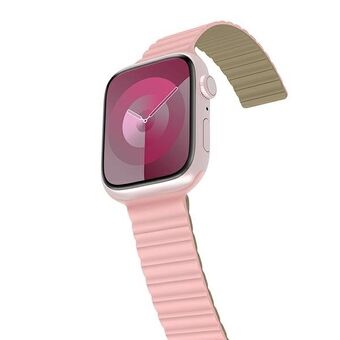 Araree pasek Silicone Link Apple Watch 38/40/41mm różowo-zielony/pink-khaki AR70-01908B can be translated to Swedish as:

Araree pasek Silicone Link Apple Watch 38/40/41mm rosa-grön/rosa-kaki AR70-01908B