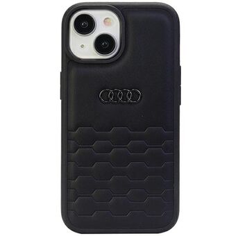 Audi GT syntetläder iPhone 15 Plus 6.7" svart hårt skal AU-TPUPCIP15M-GT/D2-BK