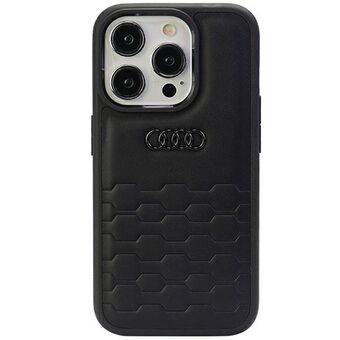 Audi GT Syntetiskt Läder iPhone 15 Pro Max 6.7" svart/hårdskal AU-TPUPCIP15PM-GT/D2-BK