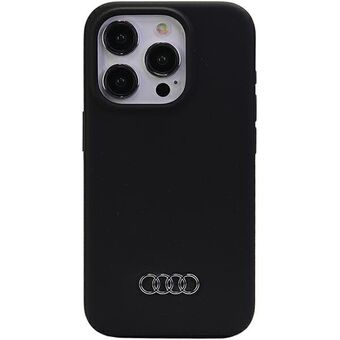 Audi silikonfodral iPhone 15 Pro 6,1" svart/hårt skal AU-LSRIP15P-Q3/D1-BK