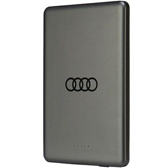 Certainly! Here’s the translation to Swedish:

Audi Powerbank induktiv 15W 5000mAh grå/grå Stor Logo MagSafe AU-MWPB5000-GT/D1-GY