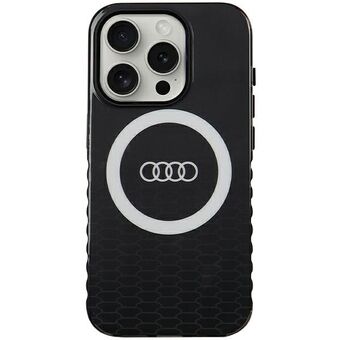 Audi IML Stor Logotyp MagSafe Fodral till iPhone 15 Pro 6.1" svart hardcase AU-IMLMIP15P-Q5/D2-BK