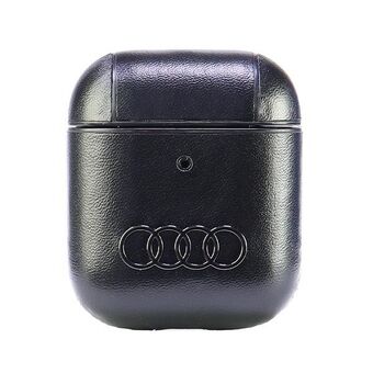 Audi Leather Big Logo AirPods 1/2 fodral czarny/svart AU-AP-GT/D3-BK