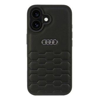 Audi Syntetläder iPhone 16 6.1" svart/hardcase AU-TPUPCIP16-GT/D2-BK