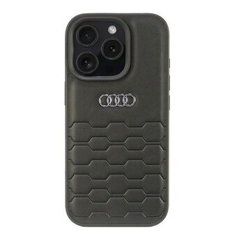 Audi Syntetiskt Läder iPhone 16 Pro 6.3" svart/svart hårt skal AU-TPUPCIP16P-GT/D2-BK