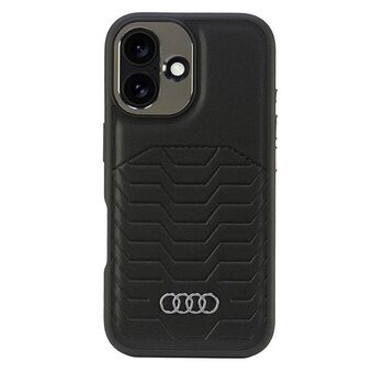 Audi Syntetiskt Läder MagSafe iPhone 16 Plus 6,7" svart/hardcase AU-TPUPCMIP16M-GT/D3-BK