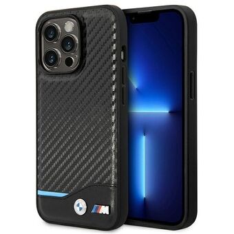 Etui BMW BMHCP14L22NBCK iPhone 14 Pro 6,1" svart/svart Läder Karbon