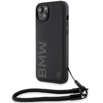 BMW BMHCP15S23RMRLK iPhone 15 / 14 / 13 6.1" czarny/svart hardcase Signature Leather Wordmark Cord

