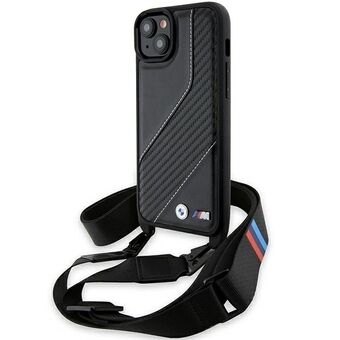 BMW BMHCP15M23PSCCK iPhone 15 Plus / 14 Plus 6.7" svart hårt skal M Edition Carbon Stripe & Strap.