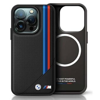 BMW BMHMP16L23PUTRK iPhone 16 Pro 6,3" svart/svart hårdskal M Meshed Tricolor Stripes MagSafe