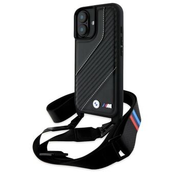 BMW BMHCP16S23PSCCK iPhone 16 6,1" svart/black hardcase M Edition Carbon Stripe & Strap