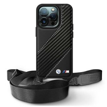 BMW BMHCP16X23PSCCK iPhone 16 Pro Max 6,9" svart/svart hårt fodral M Edition Carbon Stripe & Strap