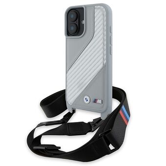 BMW BMHCP16S23PSCCG iPhone 16 6.1"        grå/grått hårt skal M Edition Carbon Stripe & Strap