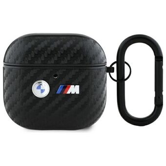 BMW BMA4WMPUCA2 AirPods 4 fodral           svart/svart Kolfiber Dubbel Metall Logotyp