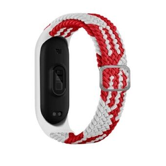 Beline-rem Mi Band 5/6 Textil röd / vit röd / vit