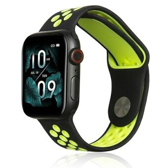 Beline Apple Watch Sport Silikonband 42/44/45/49 mm svart/limesvart/lime
