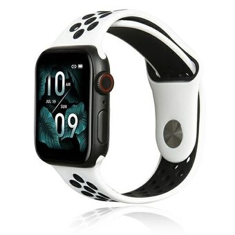 Beline pasek till Apple Watch Sport i silikon, 42/44/45/49mm, vit/svart