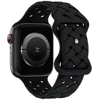 Beline pasek Apple Watch Silikon Vävd 38/40/41mm Svart / Svart låda