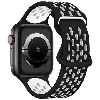 Beline armband till Apple Watch New Sport Silicone 38/40/41 mm, svart-vit svart/vit låda.