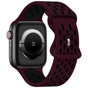 Beline pasek Apple Watch New Sport Silicone 38/40/41mm bordowo-czarny vinröd/svart låda